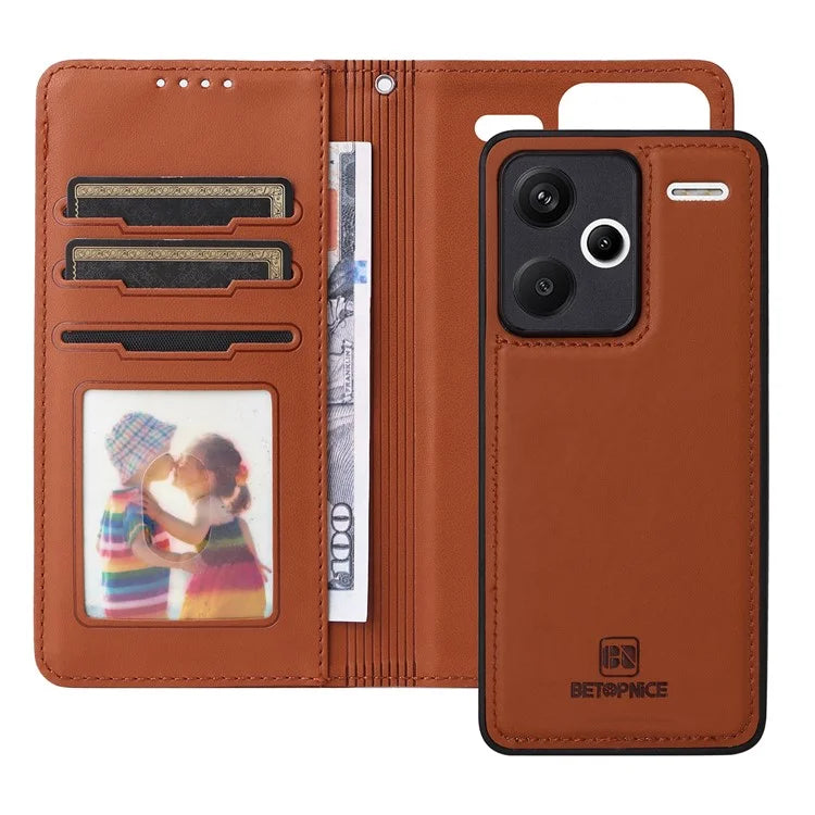 BETOPNICE 005 For Xiaomi Redmi Note 13 Pro+ 5G Case RFID Blocking PU Leather 2 in 1 Detachable Cover
