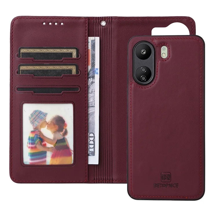 BETOPNICE 005 For Xiaomi Redmi 13C 4G / Poco C65 4G Leather Case 2-in-1 Magnetic Detachable Phone Cover