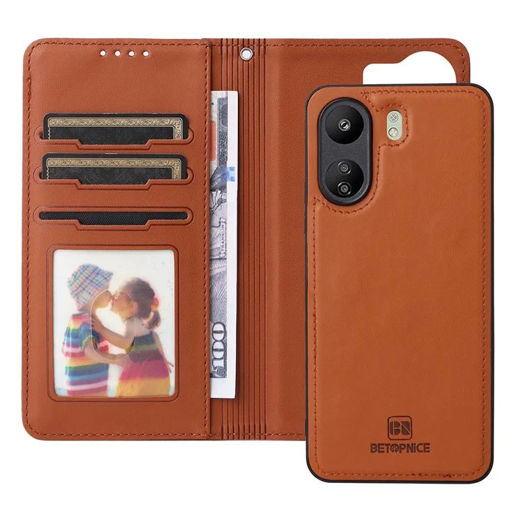 BETOPNICE 005 For Xiaomi Redmi 13C 4G / Poco C65 4G Leather Case 2-in-1 Magnetic Detachable Phone Cover