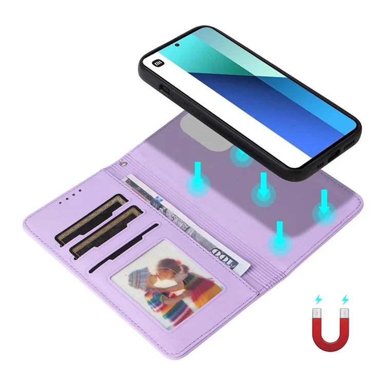 BETOPNICE 005 For Xiaomi Redmi Note 13 4G Case PU Leather Detachable Wallet Phone Cover RFID Blocking