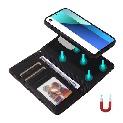 BETOPNICE 005 For Xiaomi Redmi Note 13 4G Case PU Leather Detachable Wallet Phone Cover RFID Blocking