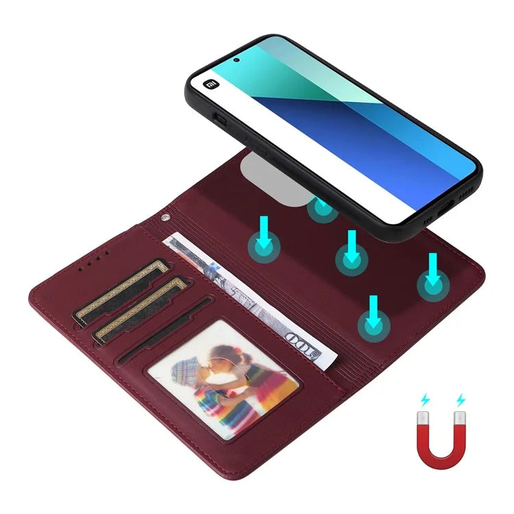 BETOPNICE 005 For Xiaomi Redmi Note 13 4G Case PU Leather Detachable Wallet Phone Cover RFID Blocking