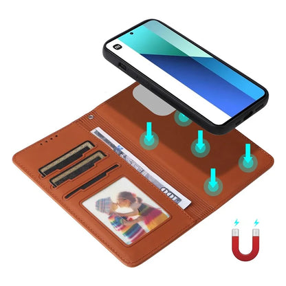 BETOPNICE 005 For Xiaomi Redmi Note 13 4G Case PU Leather Detachable Wallet Phone Cover RFID Blocking