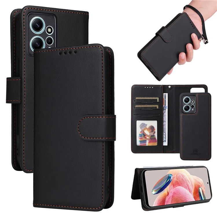 BETOPNICE 005 For Xiaomi Redmi Note 12 4G Stand Case 2-in-1 Detachable Leather Phone Cover