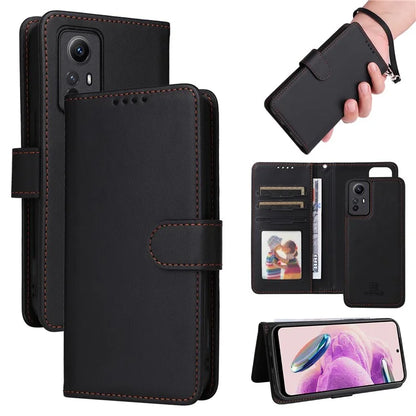 BETOPNICE 005 For Xiaomi Redmi Note 12S 4G Case with Wrist Strap PU Leather Removable Flip Protective Cover