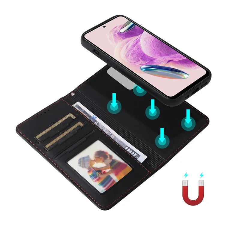 BETOPNICE 005 For Xiaomi Redmi Note 12S 4G Case with Wrist Strap PU Leather Removable Flip Protective Cover