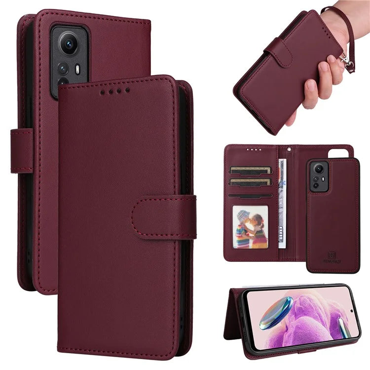 BETOPNICE 005 For Xiaomi Redmi Note 12S 4G Case with Wrist Strap PU Leather Removable Flip Protective Cover