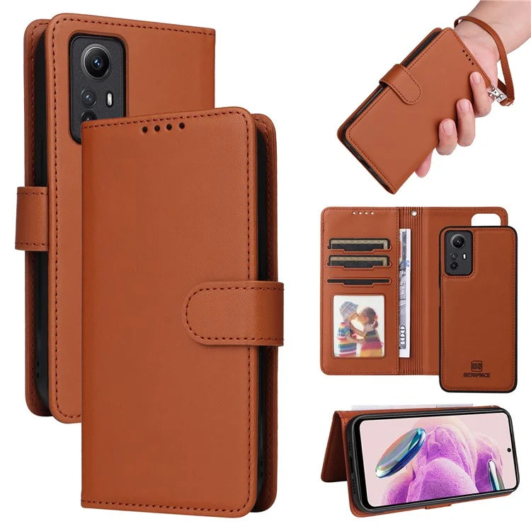 BETOPNICE 005 For Xiaomi Redmi Note 12S 4G Case with Wrist Strap PU Leather Removable Flip Protective Cover