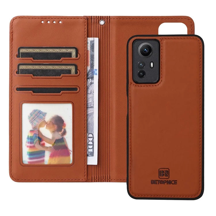 BETOPNICE 005 For Xiaomi Redmi Note 12S 4G Case with Wrist Strap PU Leather Removable Flip Protective Cover