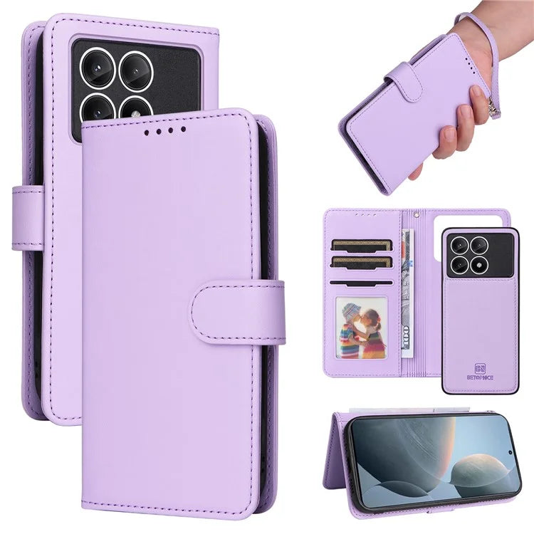 BETOPNICE 005 For Xiaomi Redmi K70E 5G / Poco X6 Pro 5G Stand Case 2-in-1 Magnetic Detachable Phone Leather Cover