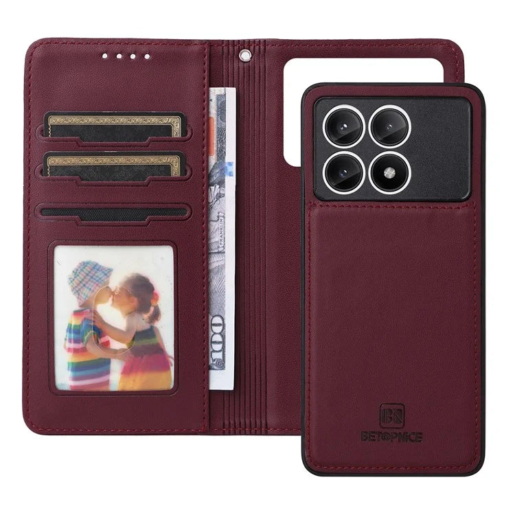 BETOPNICE 005 For Xiaomi Redmi K70E 5G / Poco X6 Pro 5G Stand Case 2-in-1 Magnetic Detachable Phone Leather Cover