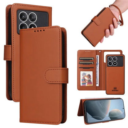 BETOPNICE 005 For Xiaomi Redmi K70E 5G / Poco X6 Pro 5G Stand Case 2-in-1 Magnetic Detachable Phone Leather Cover