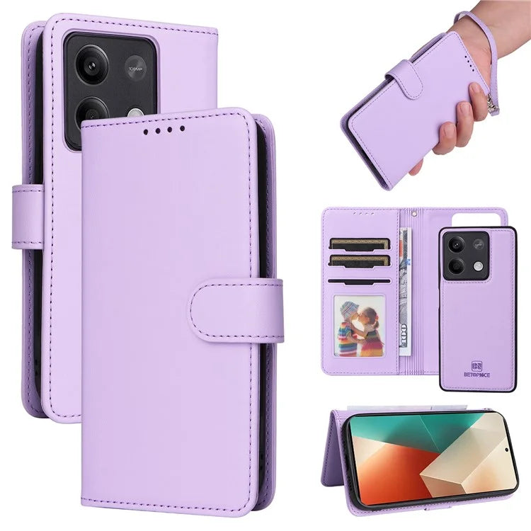BETOPNICE 005 For Xiaomi Redmi Note 13 5G Case Wallet PU Leather Stand Phone Cover Detachable 2 in 1