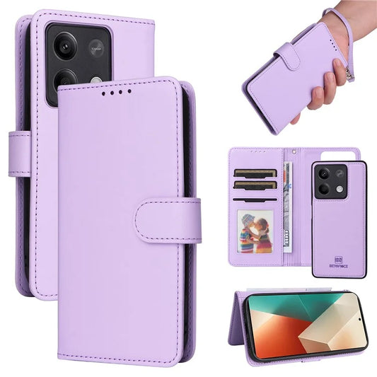 BETOPNICE 005 For Xiaomi Redmi Note 13 5G Case Wallet PU Leather Stand Phone Cover Detachable 2 in 1