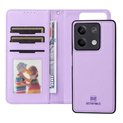 BETOPNICE 005 For Xiaomi Redmi Note 13 5G Case Wallet PU Leather Stand Phone Cover Detachable 2 in 1