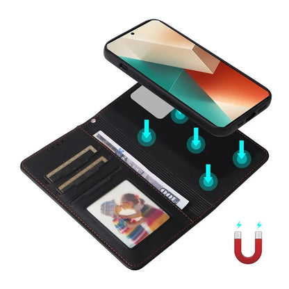 BETOPNICE 005 For Xiaomi Redmi Note 13 5G Case Wallet PU Leather Stand Phone Cover Detachable 2 in 1