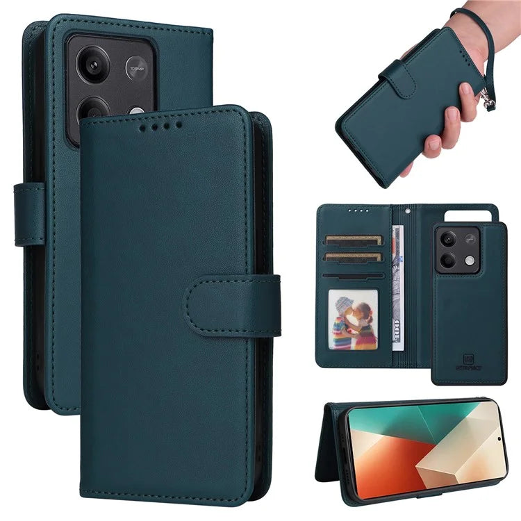 BETOPNICE 005 For Xiaomi Redmi Note 13 5G Case Wallet PU Leather Stand Phone Cover Detachable 2 in 1