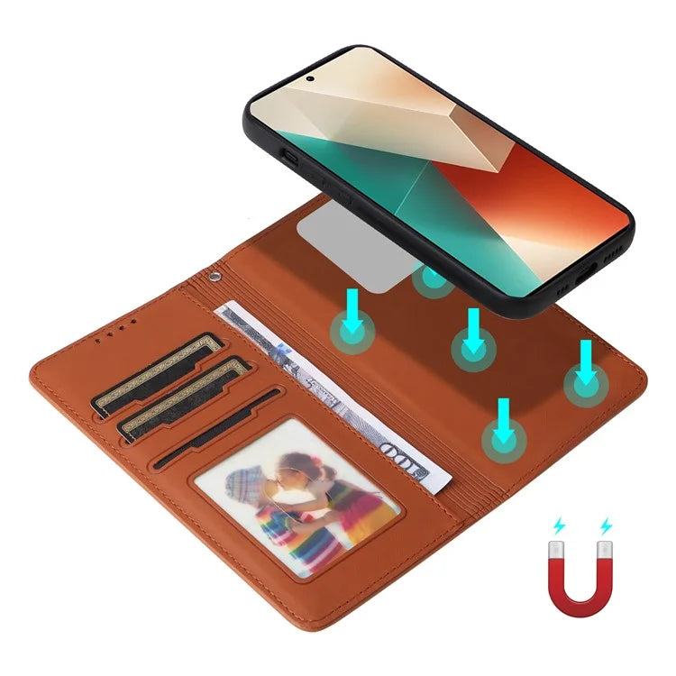 BETOPNICE 005 For Xiaomi Redmi Note 13 5G Case Wallet PU Leather Stand Phone Cover Detachable 2 in 1