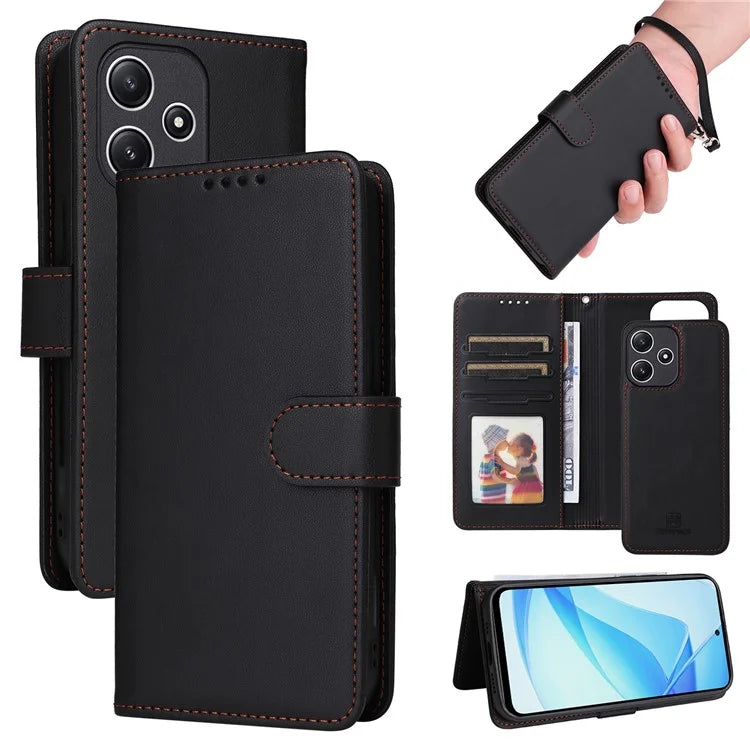 BETOPNICE 005 For Xiaomi Redmi 12 4G / 12 5G (Global) / 12R 4G / Poco M6 Pro 5G Case Detachable Leather Phone Cover