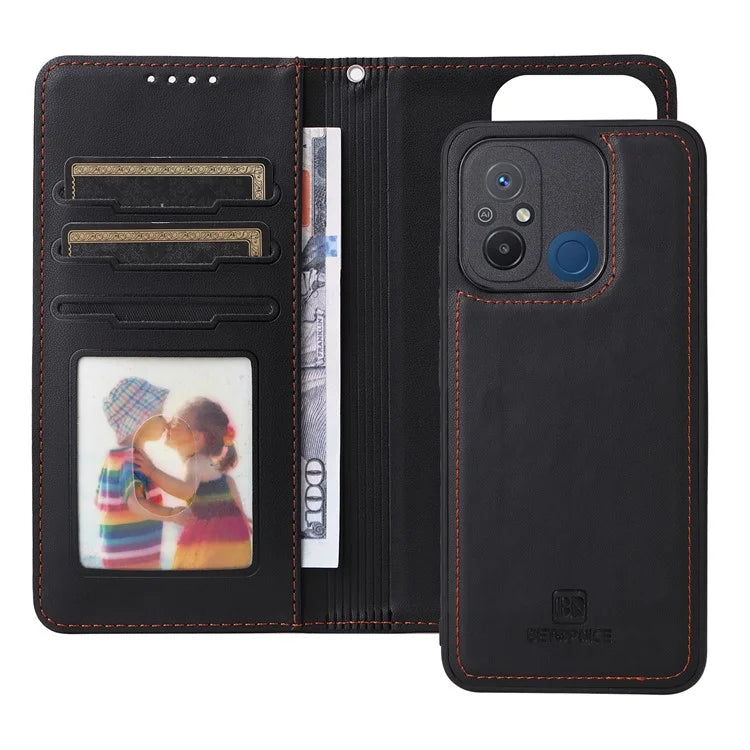 BETOPNICE 005 For Xiaomi Redmi 12C 4G / Redmi 11A 4G /  Poco C55 4G Case 2-in-1 Magnetic Detachable Wallet Design Cover