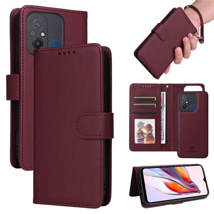 BETOPNICE 005 For Xiaomi Redmi 12C 4G / Redmi 11A 4G /  Poco C55 4G Case 2-in-1 Magnetic Detachable Wallet Design Cover