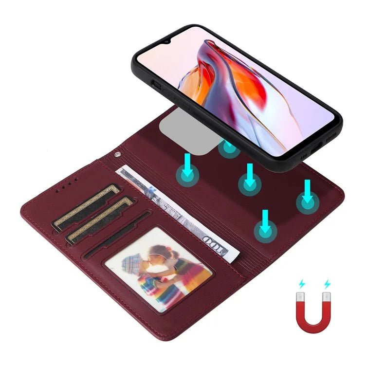BETOPNICE 005 For Xiaomi Redmi 12C 4G / Redmi 11A 4G /  Poco C55 4G Case 2-in-1 Magnetic Detachable Wallet Design Cover