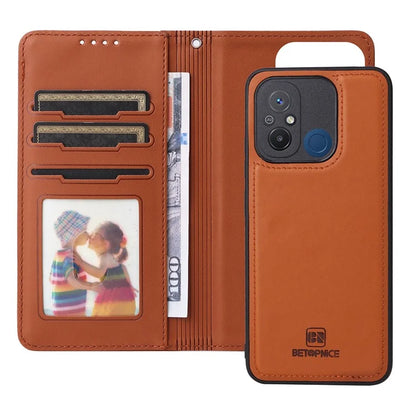 BETOPNICE 005 For Xiaomi Redmi 12C 4G / Redmi 11A 4G /  Poco C55 4G Case 2-in-1 Magnetic Detachable Wallet Design Cover
