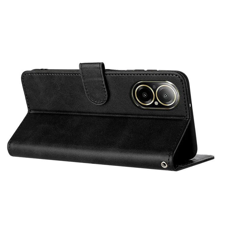 Leather Wallet for Realme C67 4G Case Mobile Phone Calf Texture Cover