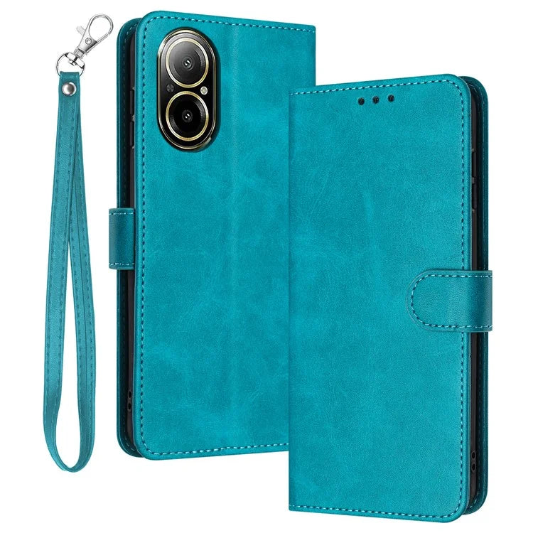 Leather Wallet for Realme C67 4G Case Mobile Phone Calf Texture Cover