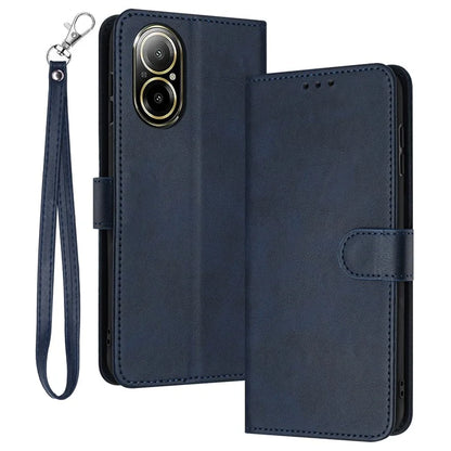 Leather Wallet for Realme C67 4G Case Mobile Phone Calf Texture Cover