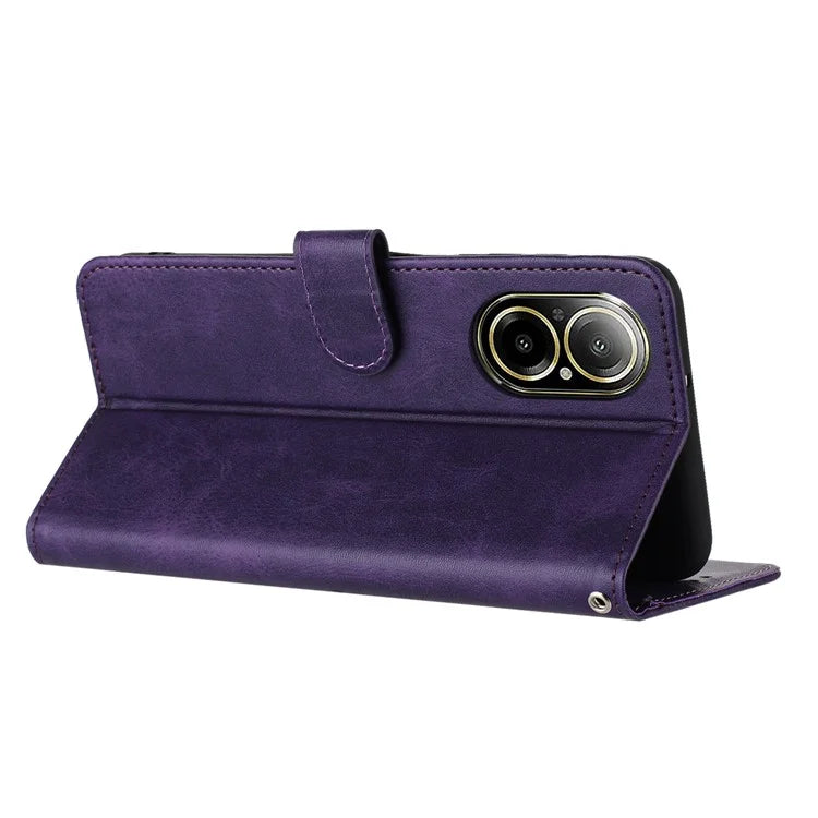 Leather Wallet for Realme C67 4G Case Mobile Phone Calf Texture Cover