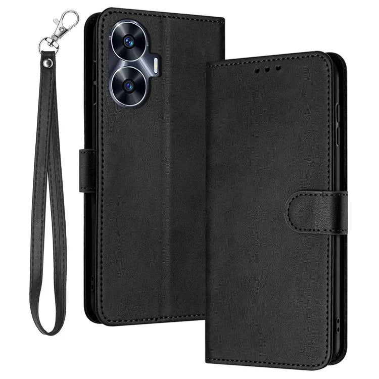 Cell Phone Cases for Realme C55 Wholesale Mobile Supplier PU Leather Wallet Cover with Strap