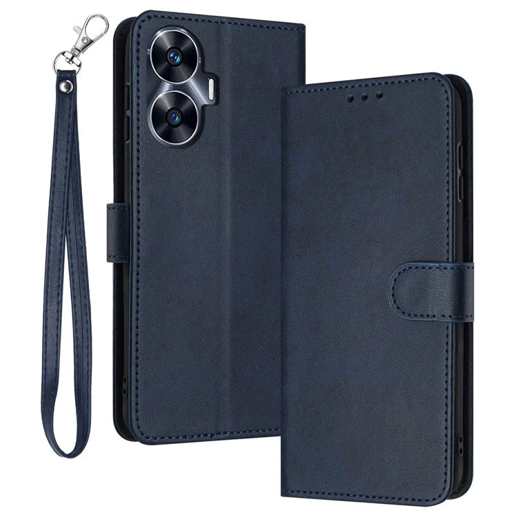 Cell Phone Cases for Realme C55 Wholesale Mobile Supplier PU Leather Wallet Cover with Strap