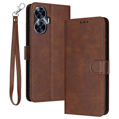 Cell Phone Cases for Realme C55 Wholesale Mobile Supplier PU Leather Wallet Cover with Strap