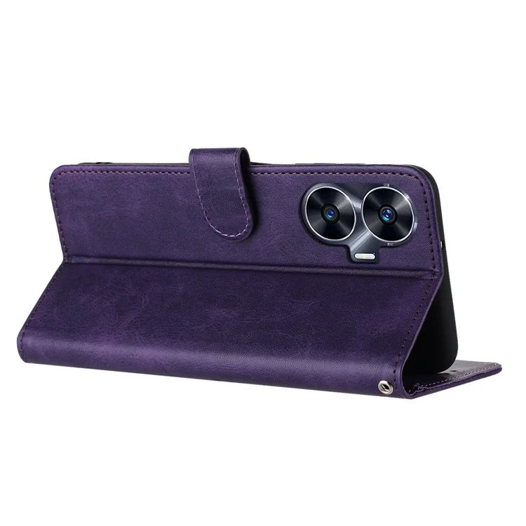 Cell Phone Cases for Realme C55 Wholesale Mobile Supplier PU Leather Wallet Cover with Strap
