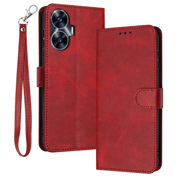 Cell Phone Cases for Realme C55 Wholesale Mobile Supplier PU Leather Wallet Cover with Strap