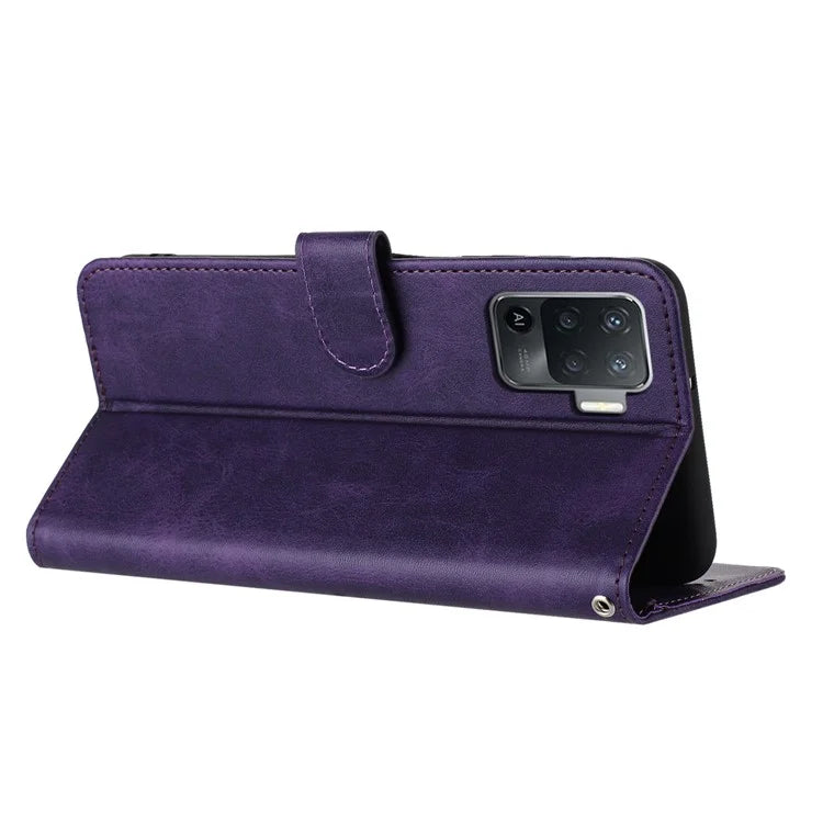 For Oppo F19 Pro / F19 Pro+ 5G / A94 5G / A94 / Reno5 Lite / A95 5G / Reno6 Z / Reno5 Z / Reno5 F Case Leather Phone Wallet Cover