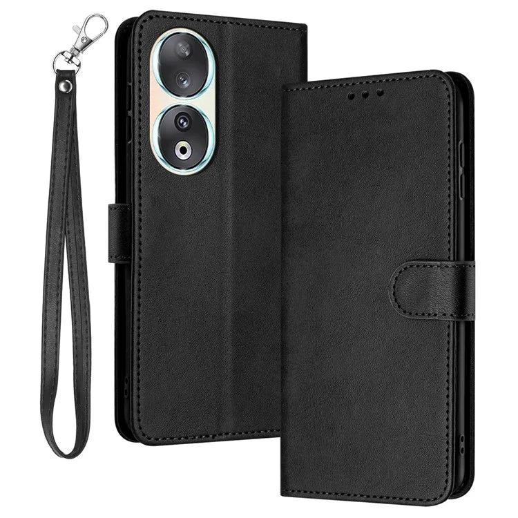 Leather Phone Cases for Honor 90 Wholesale Wallet Stand Calf Texture Cover