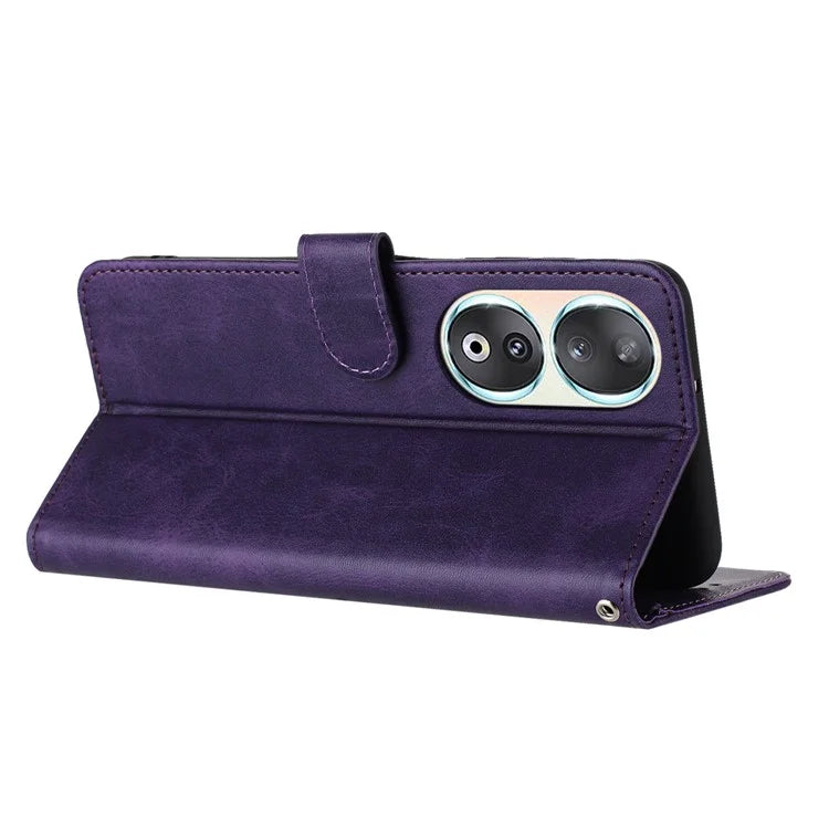 Leather Phone Cases for Honor 90 Wholesale Wallet Stand Calf Texture Cover