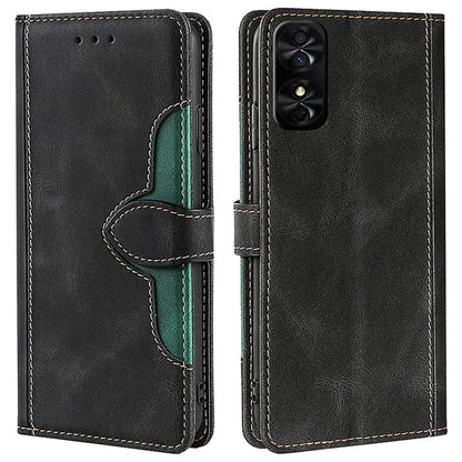 For TCL 50 SE Case Straw Hat Shape Flip Wallet PU Leather Phone Cover