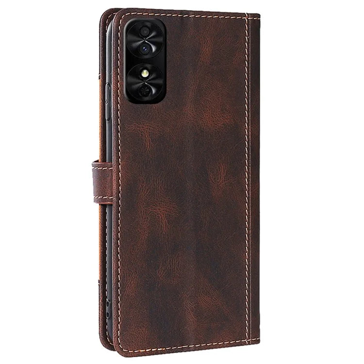 For TCL 50 SE Case Straw Hat Shape Flip Wallet PU Leather Phone Cover
