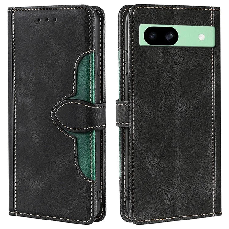 For Google Pixel 8a Case PU Leather Phone Protective Cover Straw Hat Pattern