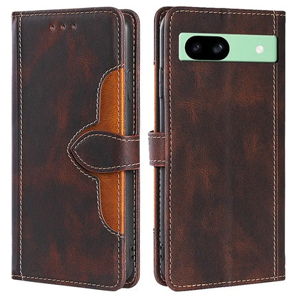 For Google Pixel 8a Case PU Leather Phone Protective Cover Straw Hat Pattern