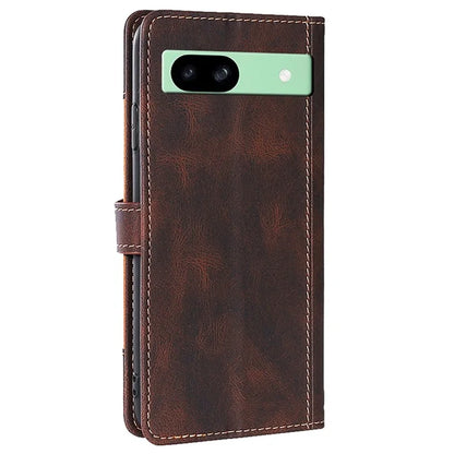 For Google Pixel 8a Case PU Leather Phone Protective Cover Straw Hat Pattern