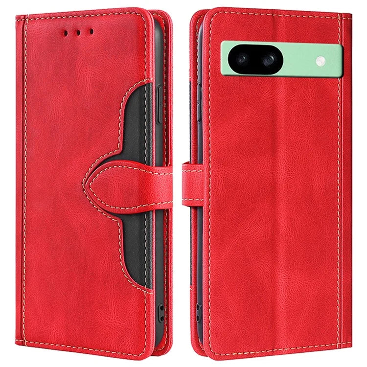 For Google Pixel 8a Case PU Leather Phone Protective Cover Straw Hat Pattern