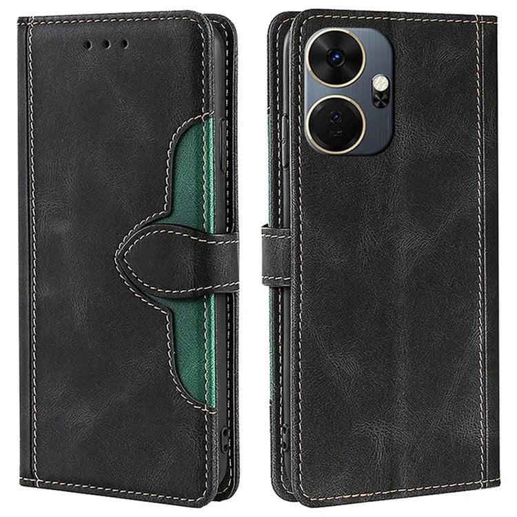 For itel P55+ Protective Case Wallet-Style PU Leather Straw Hat Phone Cover
