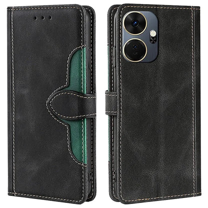 For itel P55+ Protective Case Wallet-Style PU Leather Straw Hat Phone Cover