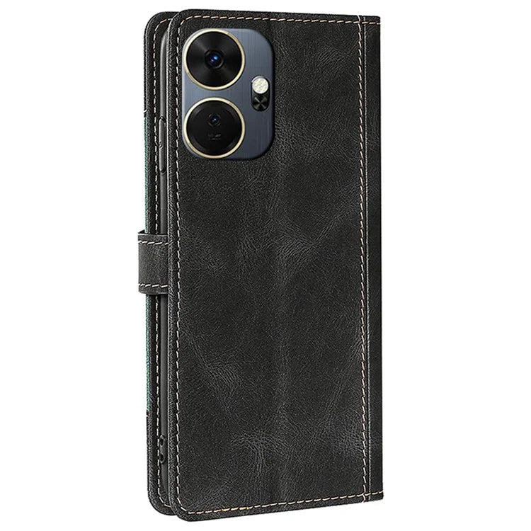 For itel P55+ Protective Case Wallet-Style PU Leather Straw Hat Phone Cover