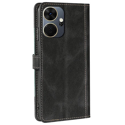 For itel P55+ Protective Case Wallet-Style PU Leather Straw Hat Phone Cover