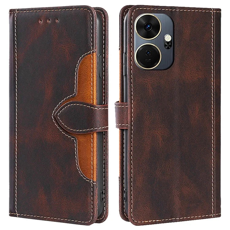For itel P55+ Protective Case Wallet-Style PU Leather Straw Hat Phone Cover